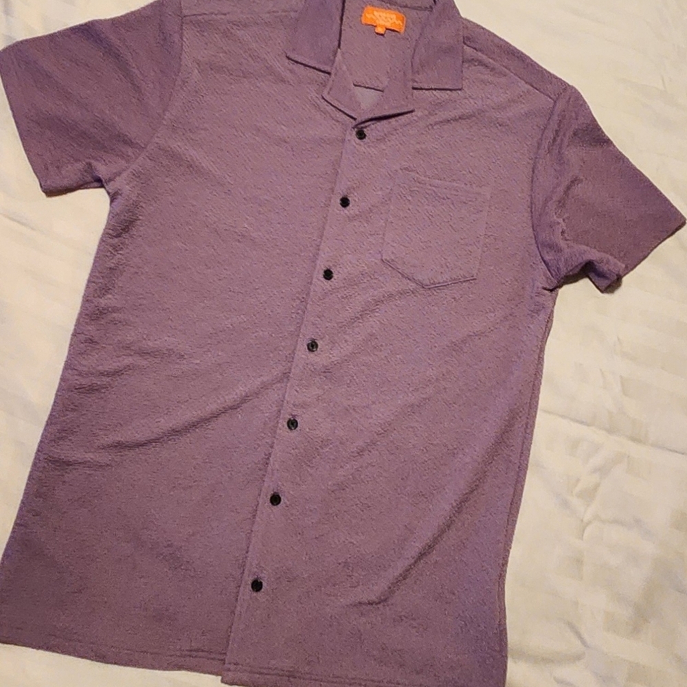This Negative Space waffle knit button-up shirt is a textured, comfy top suitabl